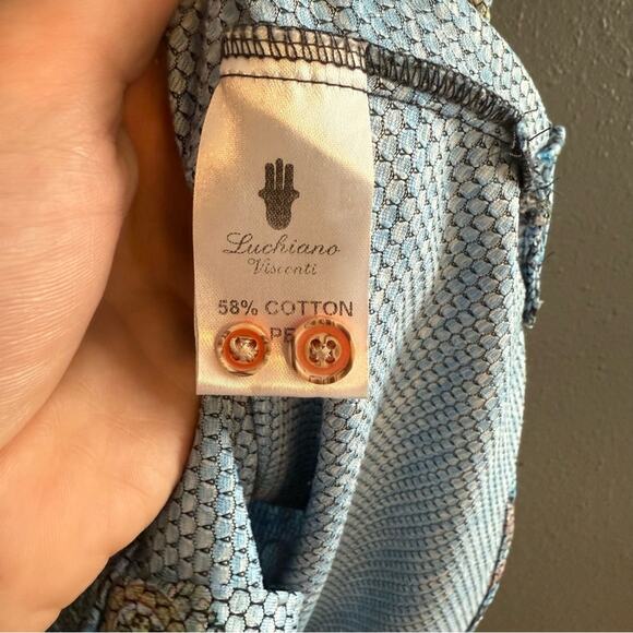 Luchino Visconti Short Sleeve Button Down Size L - Picture 5 of 6